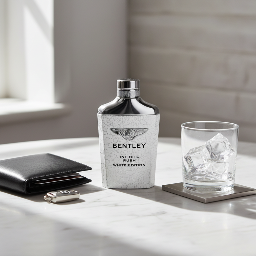 Bonherre mağazasından Bentley Infinite Rush White Edition EDT, Türk gülü ve kaşmir notalı lüks erkek parfümü.