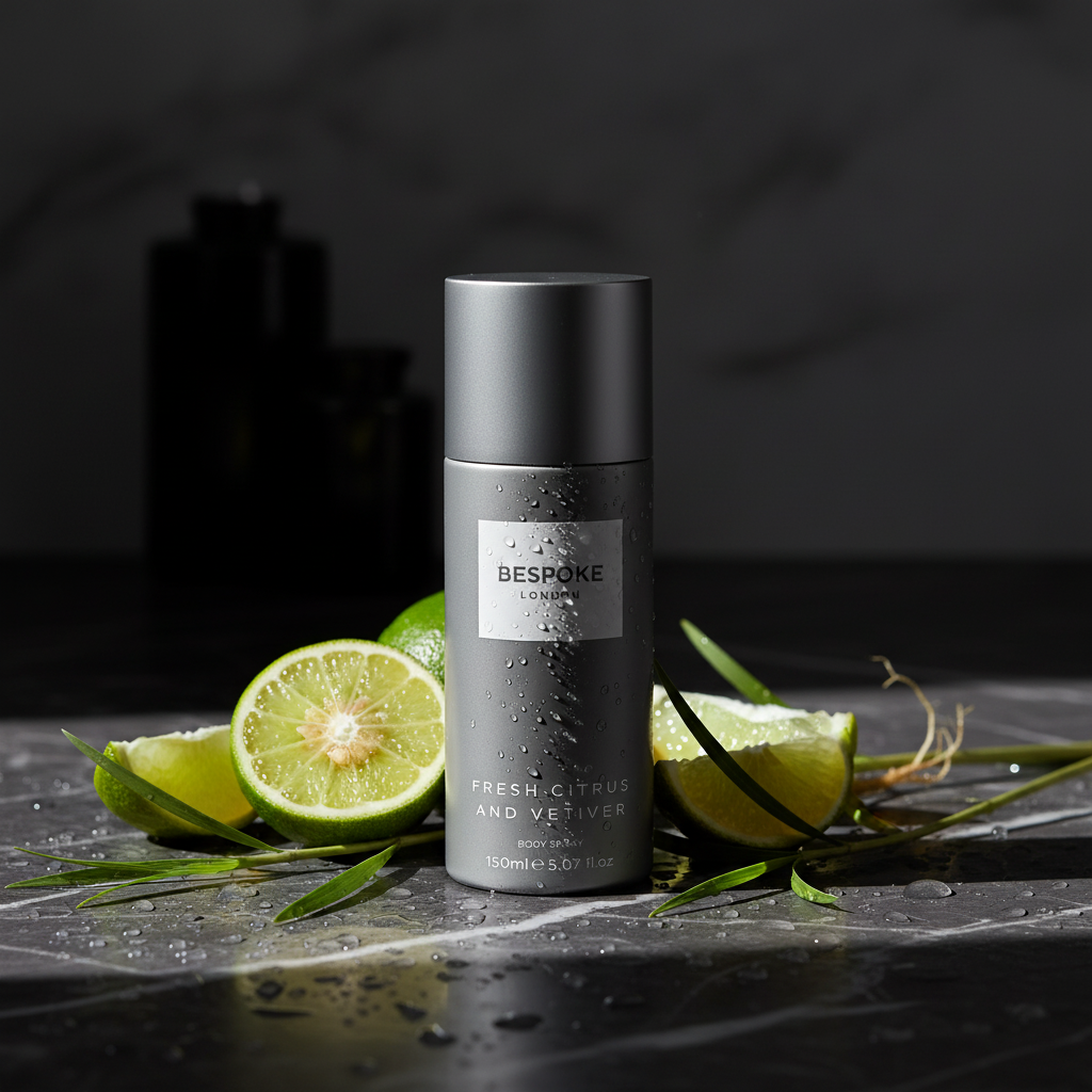 Bonherre mağazasından Bespoke Fresh Citrus and Vetiver, zencefil ve mandalina notalı kalıcı erkek deodorantı.
