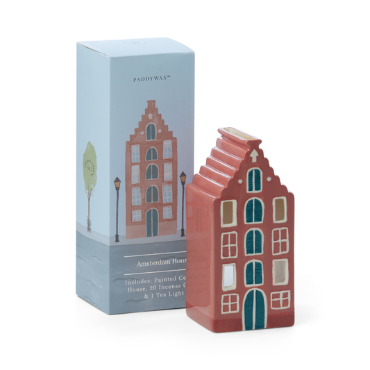 Bonherre mağazasından Amsterdam ev stili tütsülük ve tealight mumluk, bir adet tealight mum ve 20 adet tütsü konisi dahil.