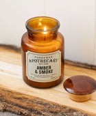 Bonherre mağazasından Apothecary serisi amber ve duman kokulu 226 gr cam mum.