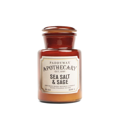 Bonherre mağazasından Apothecary serisi deniz tuzu ve adaçayı kokulu 226 gr cam mum.