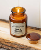 Bonherre mağazasından Apothecary serisi tik ağacı ve tütün kokulu 226 gr cam mum.