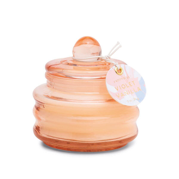 Bonherre mağazasından Beam serisi pembe ve mor vanilya kokulu 85 gr cam mum.