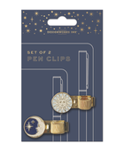 Bonherre mağazasından Designworks Ink marka, göksel tasarımlı 2'li kitap kalem klipsi.