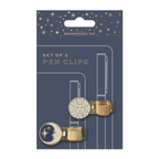 Bonherre mağazasından Designworks Ink marka, göksel tasarımlı 2'li kitap kalem klipsi.