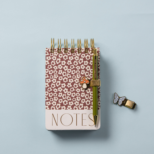 Bonherre mağazasından Designworks Ink marka, kelebek ve mantar tasarımlı 2'li kitap kalem klipsi.