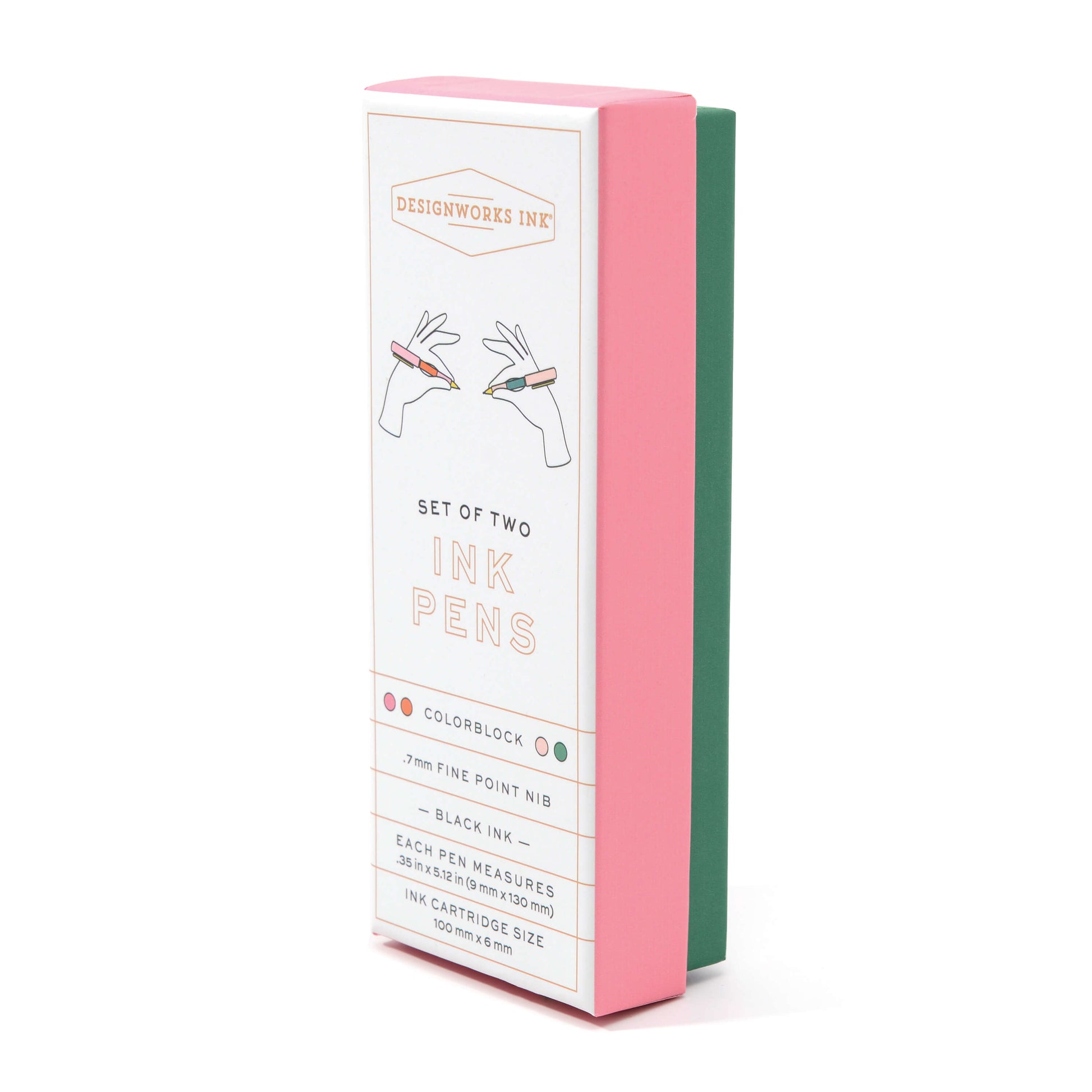 Bonherre mağazasından Designworks Ink marka, kırmızı-turuncu ve zümrüt yeşili renklerinde 2'li tükenmez kalem seti.