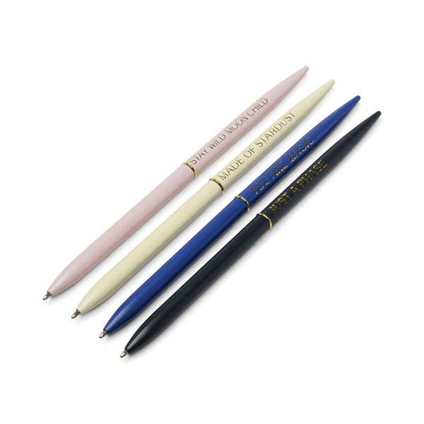 Bonherre mağazasından Designworks Ink marka, Celestial Magic serisi, 4'lü slim metal tükenmez kalem seti.