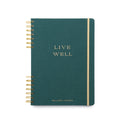 Bonherre mağazasından Designworks Ink marka, Live Well temalı, ayraçlı jumbo boy spiral defter.