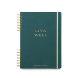 Bonherre mağazasından Designworks Ink marka, Live Well temalı, ayraçlı jumbo boy spiral defter.