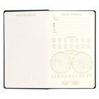 Bonherre mağazasından Designworks Ink marka, gökyüzü desenli lacivert sert kapak defter.
