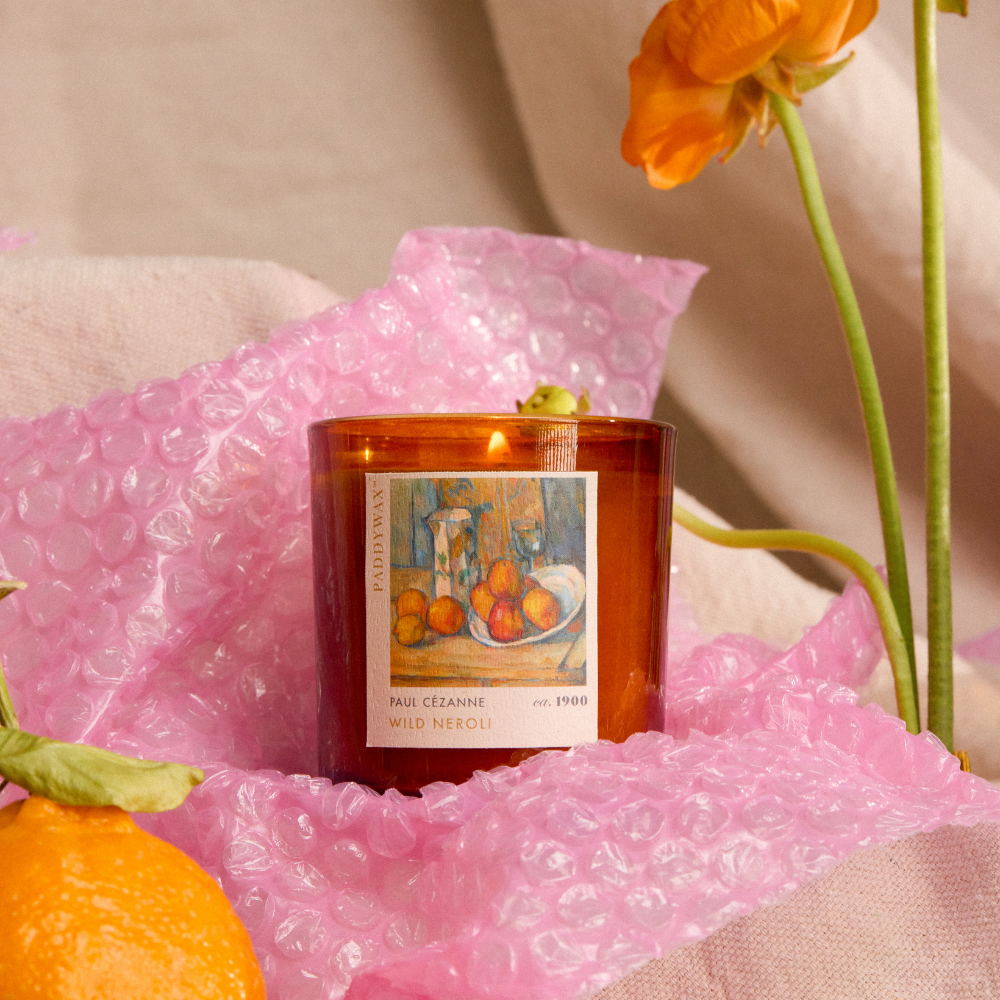 Bonherre mağazasından Empresyonistler serisi Cezanne Natürmort temalı 170 gr cam mum.