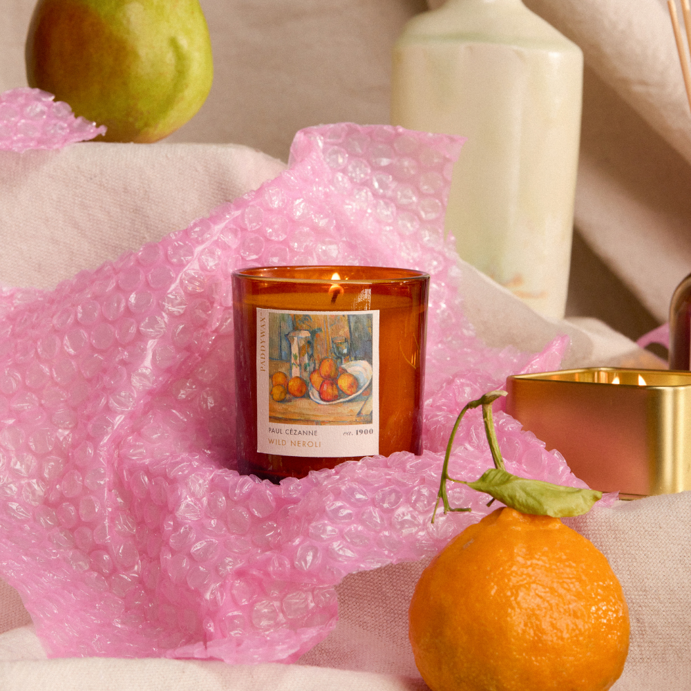 Bonherre mağazasından Empresyonistler serisi Cezanne Natürmort temalı 170 gr cam mum.