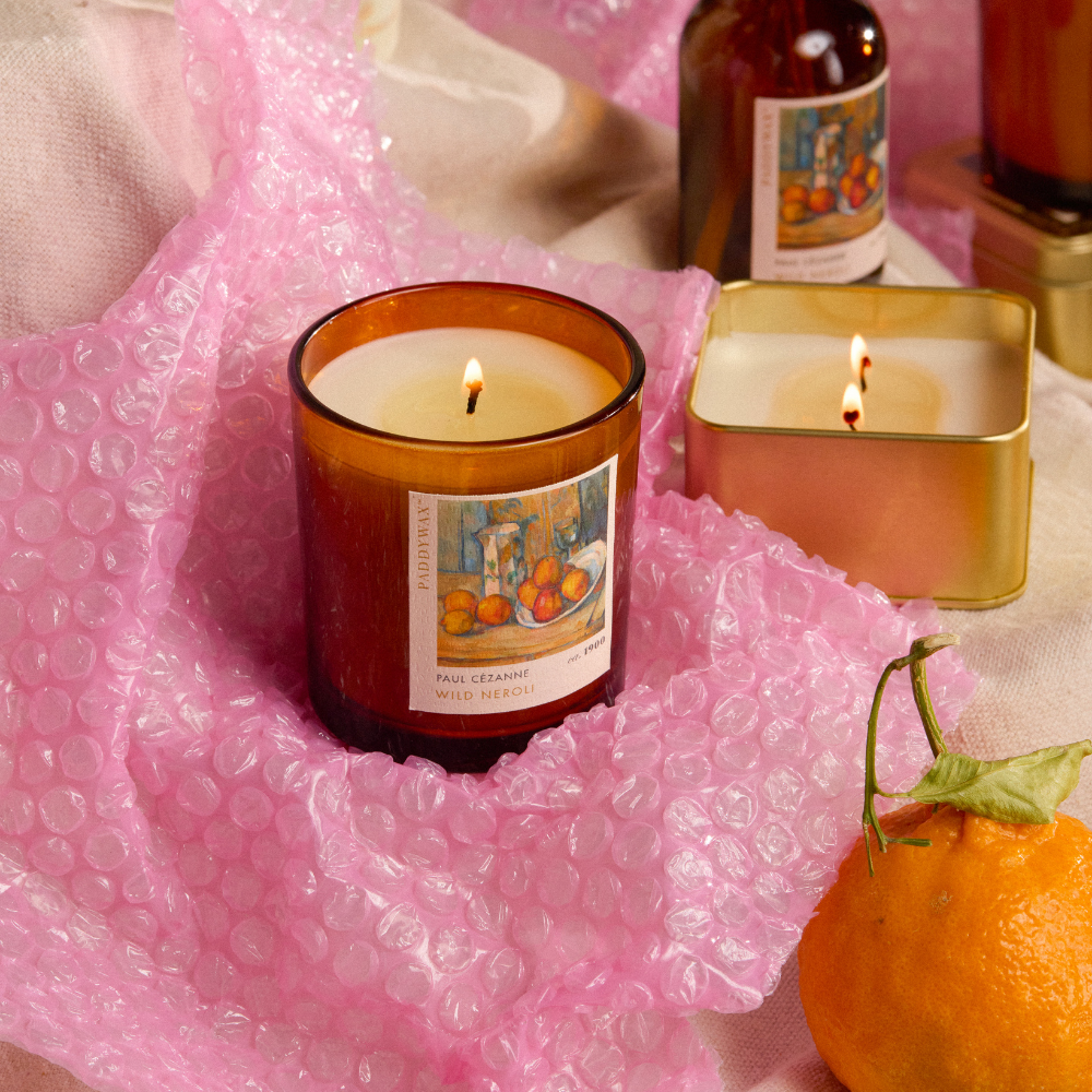 Bonherre mağazasından Empresyonistler serisi Cezanne Natürmort temalı 170 gr cam mum.