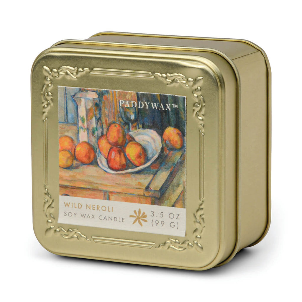 Bonherre mağazasından Empresyonistler serisi Cezanne Natürmort temalı 99 gr metal teneke mum.