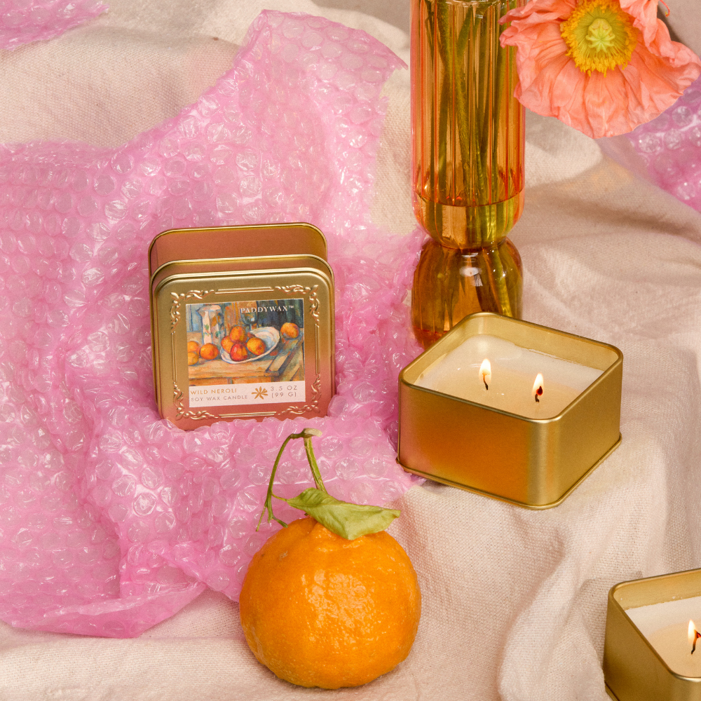 Bonherre mağazasından Empresyonistler serisi Cezanne Natürmort temalı 99 gr metal teneke mum.