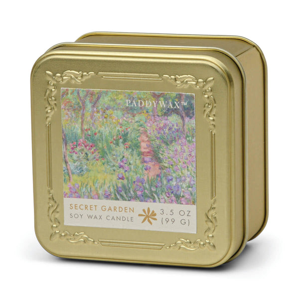 Bonherre mağazasından Empresyonistler serisi Monet Giverny Bahçesi temalı 99 gr metal teneke mum.