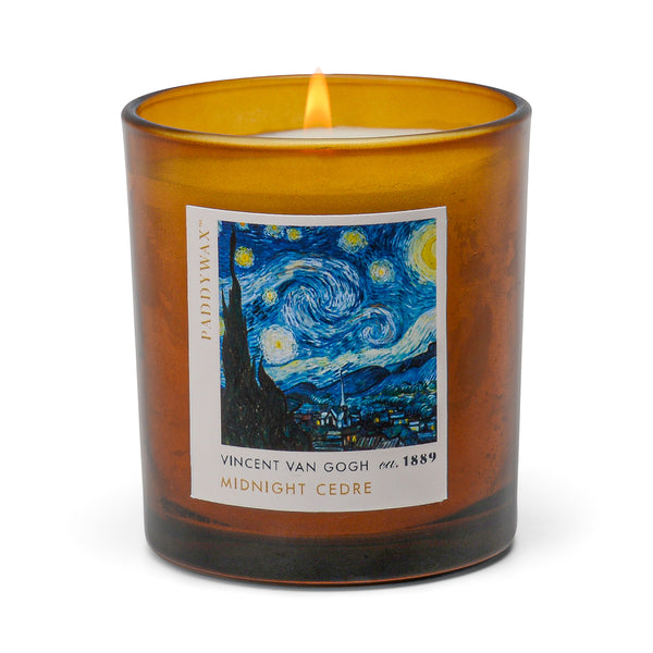 Bonherre mağazasından Empresyonistler serisi Van Gogh Yıldızlı Gece temalı 170 gr cam mum.