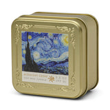 Bonherre mağazasından Empresyonistler serisi Van Gogh Yıldızlı Gece temalı 99 gr metal teneke mum.