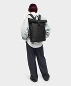 Bonherre mağazasından Gaston Luga marka, Rullen serisi, siyah renkli, 16 inç laptop bölmeli sırt çantası.