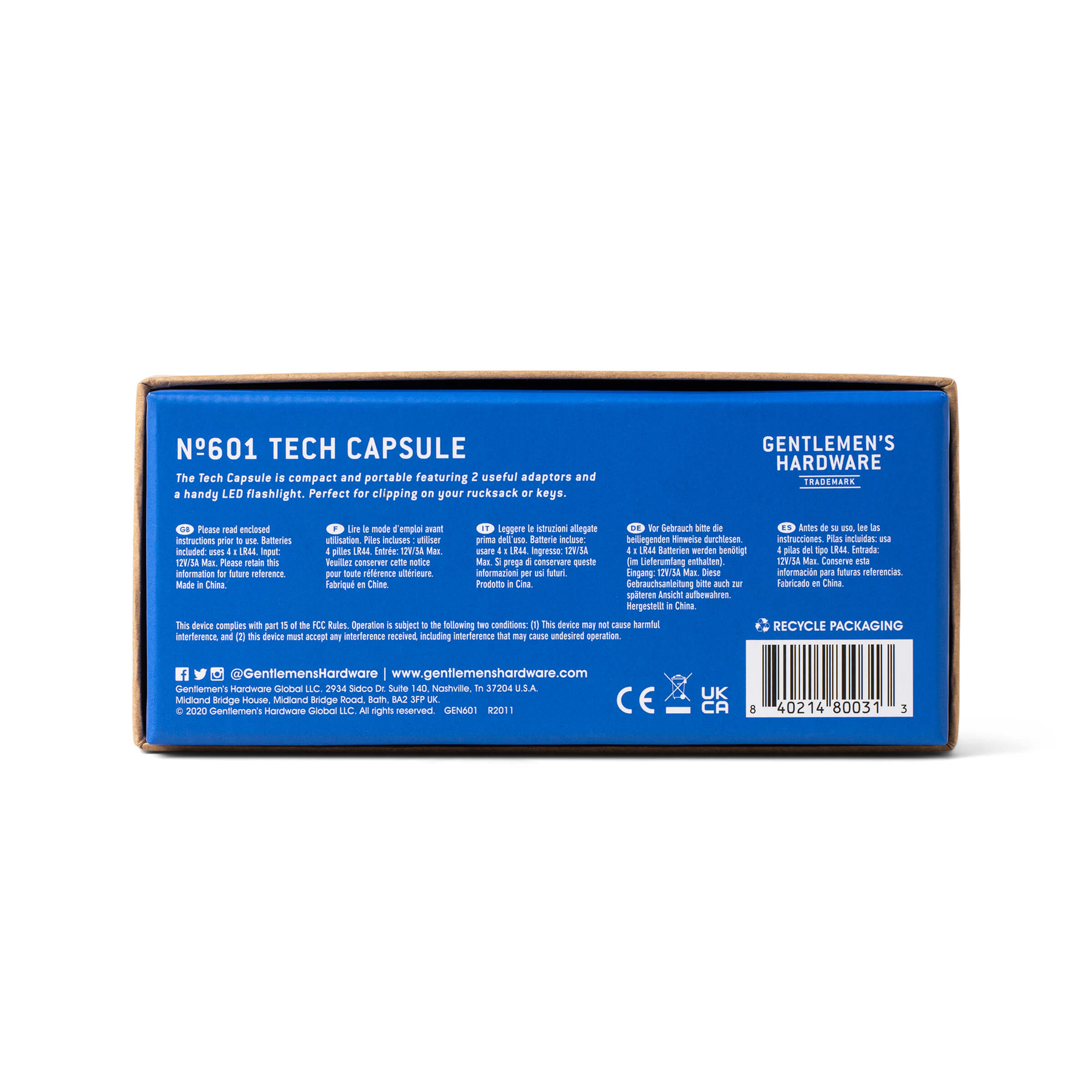 Bonherre mağazasından Gentlemen's Hardware marka, 3'ü 1 arada Tech Kapsül anahtarlık.