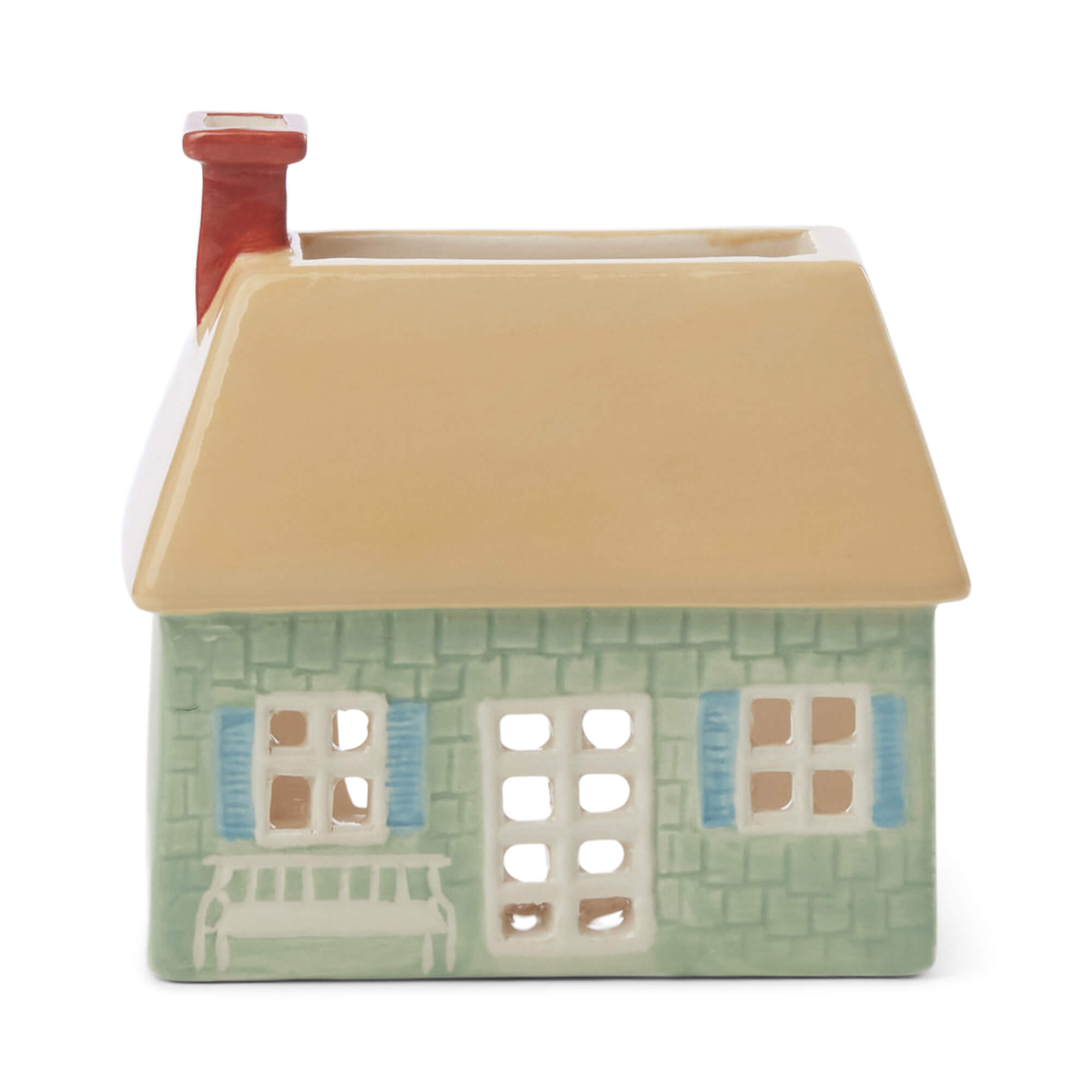 Bonherre mağazasından İngiliz Kır Evi stili tütsülük ve tealight mumluk, bir adet tealight mum ve 20 adet tütsü konisi dahil.