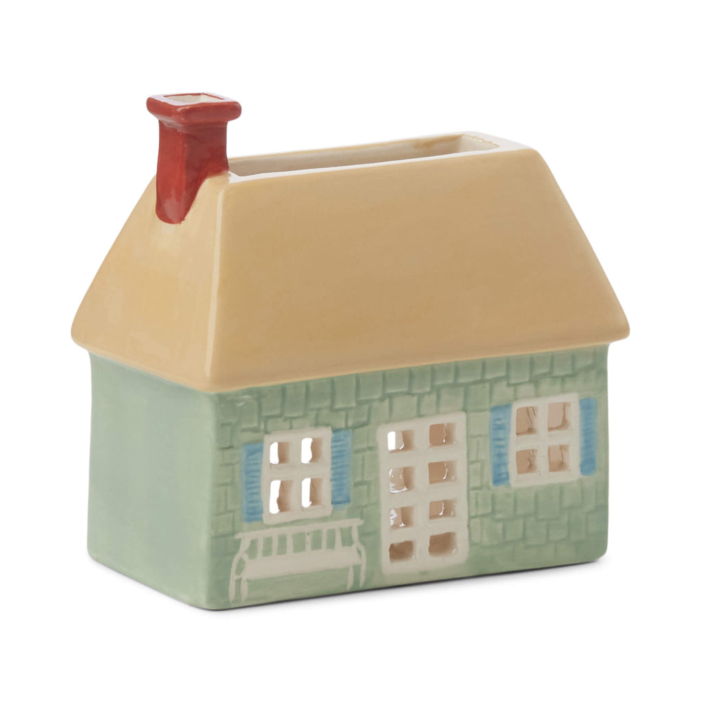 Bonherre mağazasından İngiliz Kır Evi stili tütsülük ve tealight mumluk, bir adet tealight mum ve 20 adet tütsü konisi dahil.