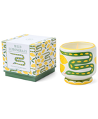 Bonherre mağazasından Paddywax markasına ait, yılan desenli seramik kutuda, ferahlatıcı limon otu kokulu 226 gr lüks mum.