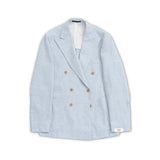 Kruvaze Blazer Ceket - Mavi Pied de Poule
