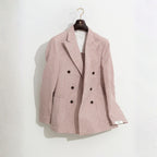 Kruvaze Blazer Ceket - Kiremit Pied de Poule