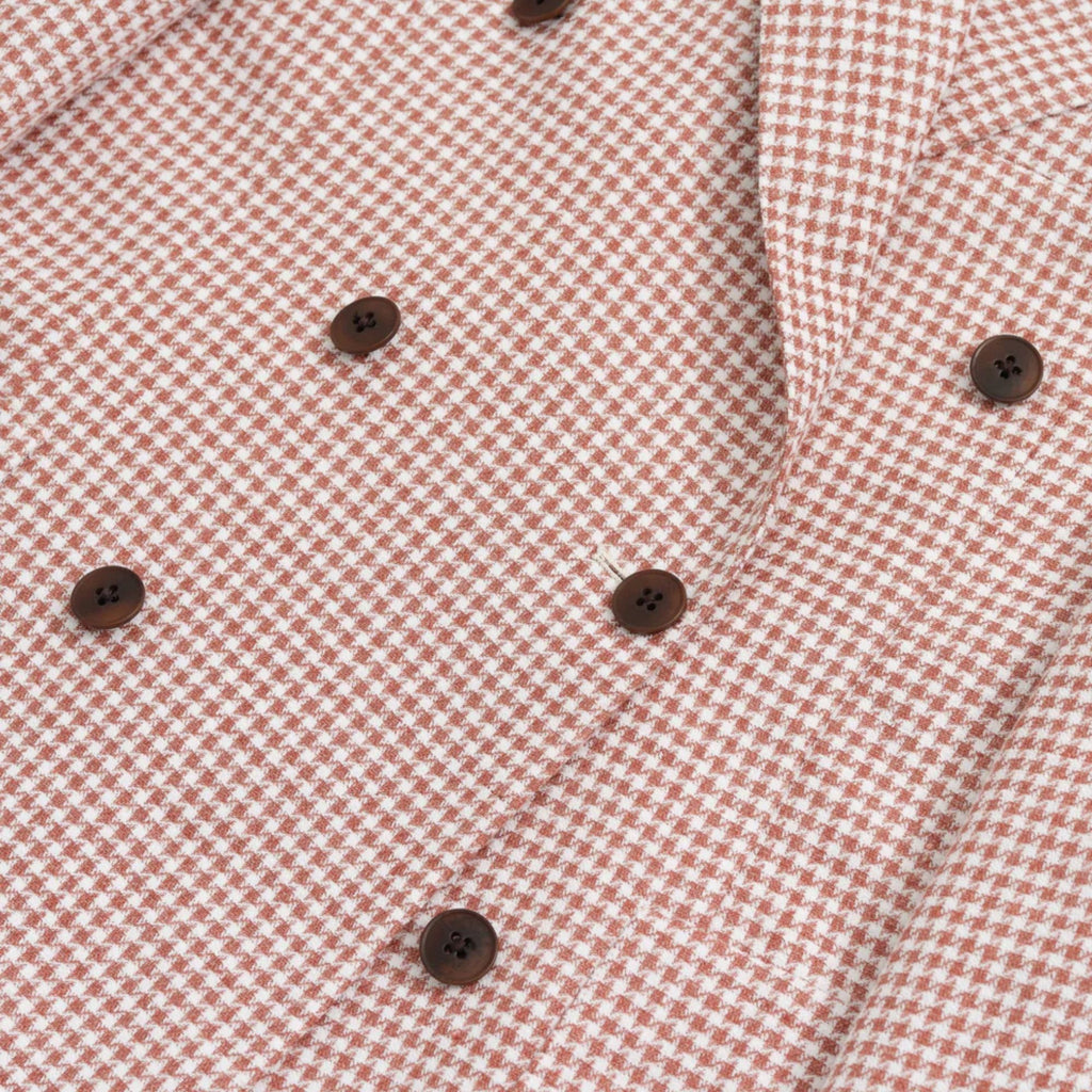 Kruvaze Blazer Ceket - Kiremit Pied de Poule