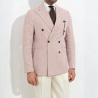 Kruvaze Blazer Ceket - Kiremit Pied de Poule