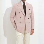 Kruvaze Blazer Ceket - Kiremit Pied de Poule