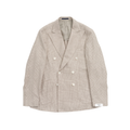 Kruvaze Blazer Ceket - Bej Glen Check İpek