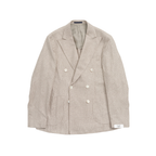 Kruvaze Blazer Ceket - Bej Glen Check İpek
