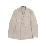 Kruvaze Blazer Ceket - Bej Glen Check İpek