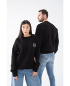 Nakışlı Siyah Düz Sweatshirt