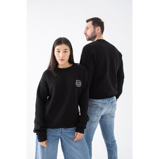 Nakışlı Siyah Düz Sweatshirt