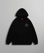 Kabartma Baskılı Hoodie - Siyah