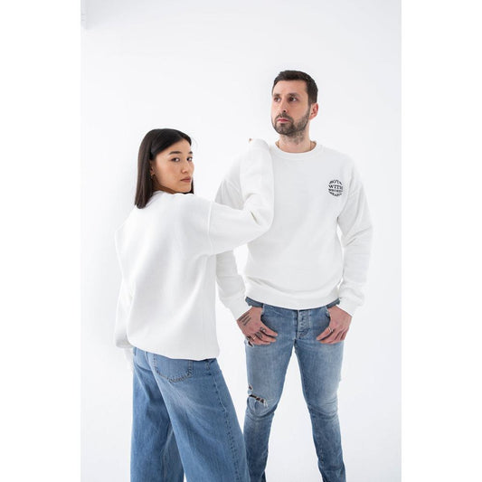 Nakışlı Beyaz Düz Sweatshirt