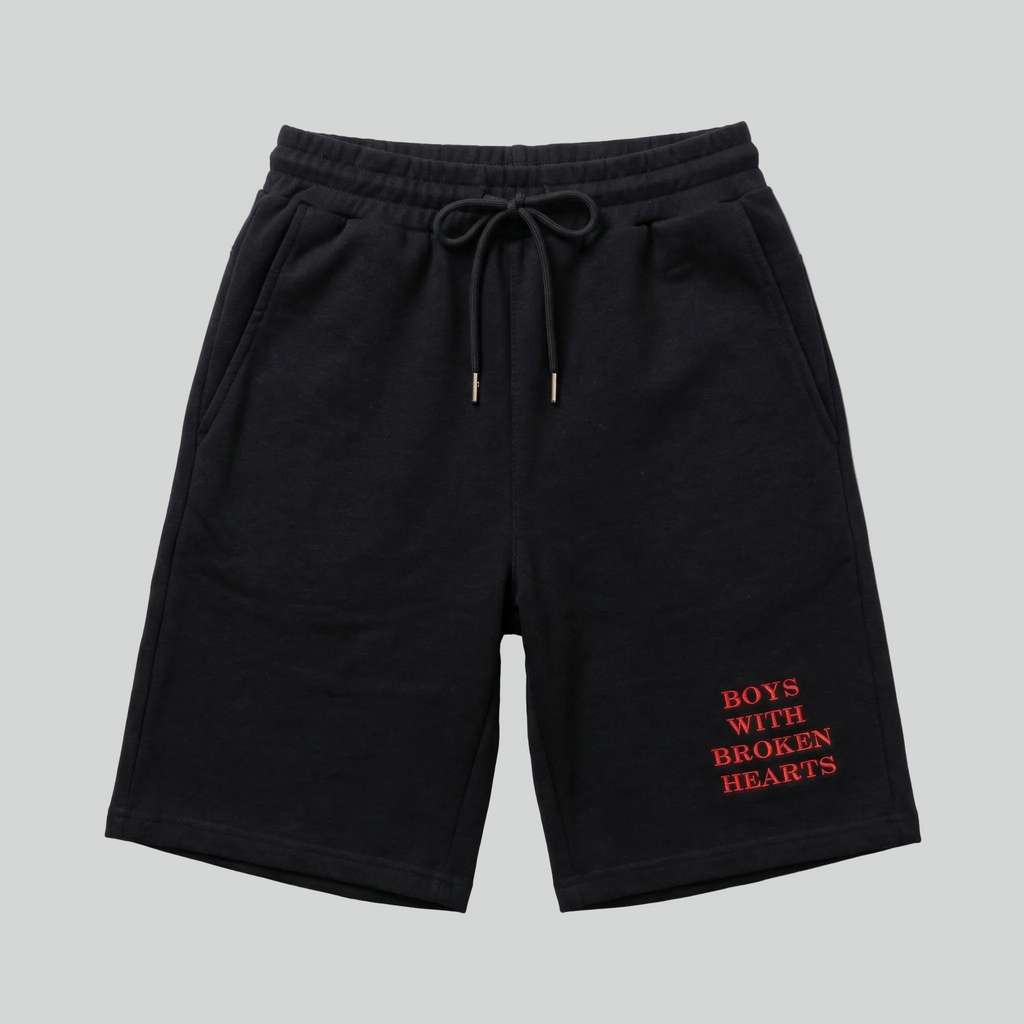 Kırmızı Kabartma Baskılı Şort