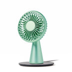 Bonherre mağazasından Lexon Wino Mint, alüminyum saplı, 3 kademeli hız ayarlı, kablosuz indüksiyon şarj özellikli lüks taşınabilir mini fan.