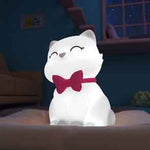 Dhink Silikon Gece Lambası Kedi Tosh Beyaz