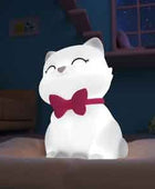 Dhink Silikon Gece Lambası Kedi Tosh Beyaz