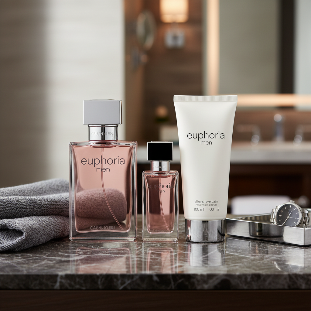 Bonherre mağazasından Calvin Klein Euphoria Men, odunsu aromatik erkek parfüm ve tıraş sonrası bakım seti.