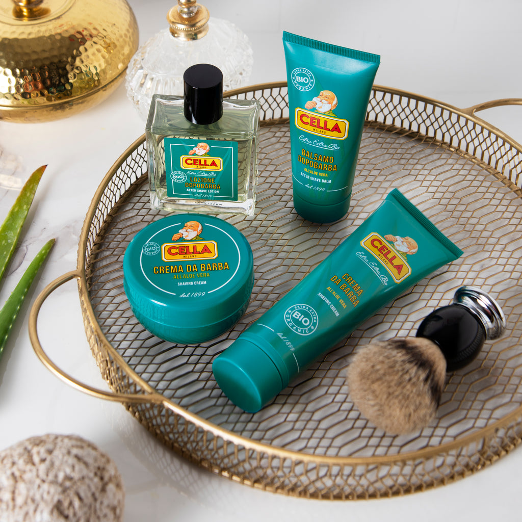 Bonherre mağazasından Cella Milano Aloe Vera Özlü Organik Tıraş Kremi, çevre dostu ve lüks erkek bakım ürünü.