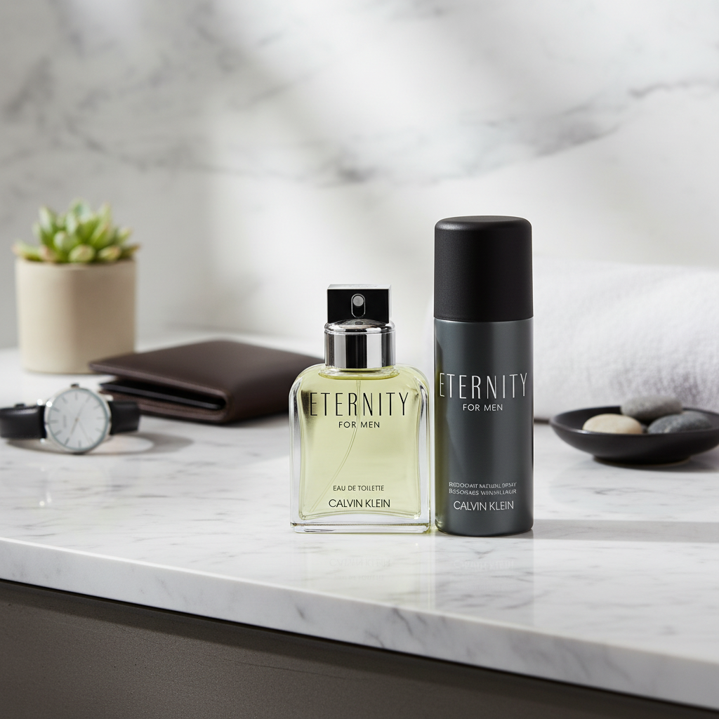 Bonherre mağazasından Calvin Klein Eternity Men, aromatik fougère erkek parfümü ve deodorant bakım seti.