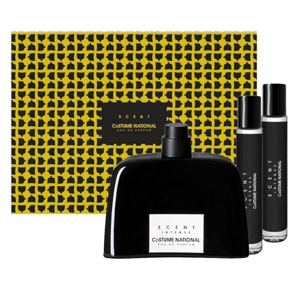 Bonherre mağazasından Costume National Scent Intense EDP 100 ml ve 2 adet 7,5 ml seyahat boyu içeren unisex parfüm seti.