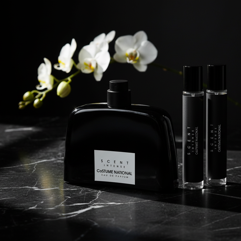 Bonherre mağazasından Costume National Scent Intense EDP 100 ml ve 2 adet 7,5 ml seyahat boyu içeren unisex parfüm seti.