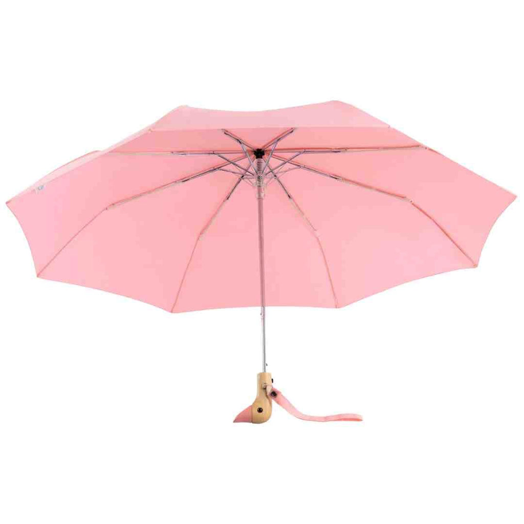 Bonherre mağazasından Original Duckhead Pembe, el yapımı huş ağacı saplı lüks kompakt şemsiye.